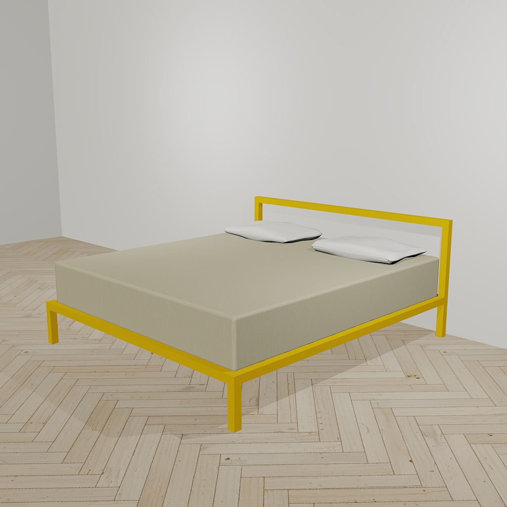 Letto minimal in colore arancione